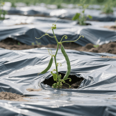 Silver and Black Mulch Film