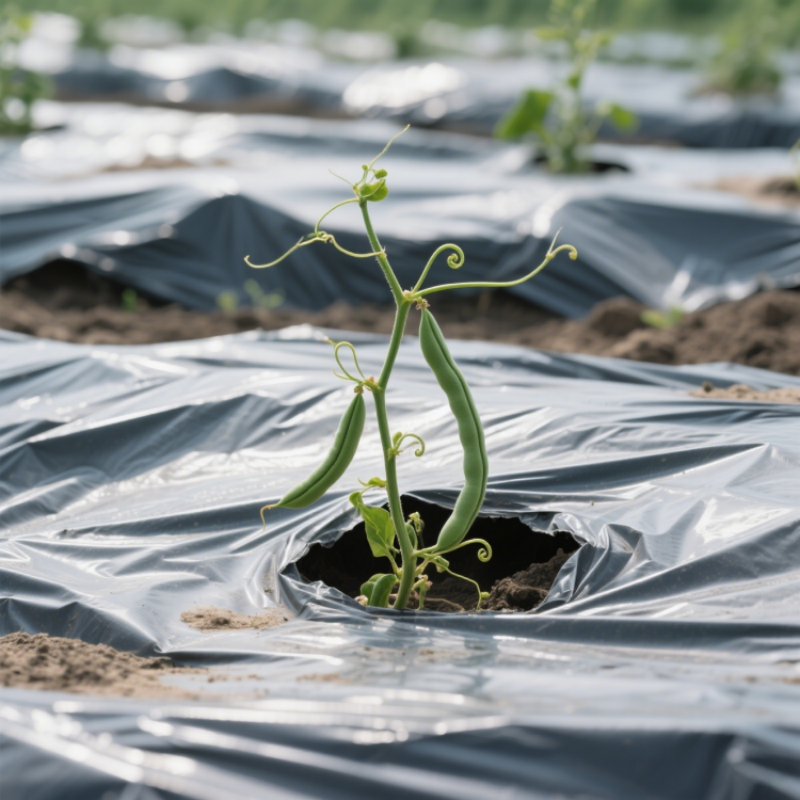Silver and Black Mulch Film