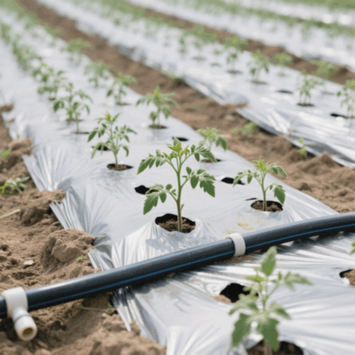 Silver and Black Mulch Film