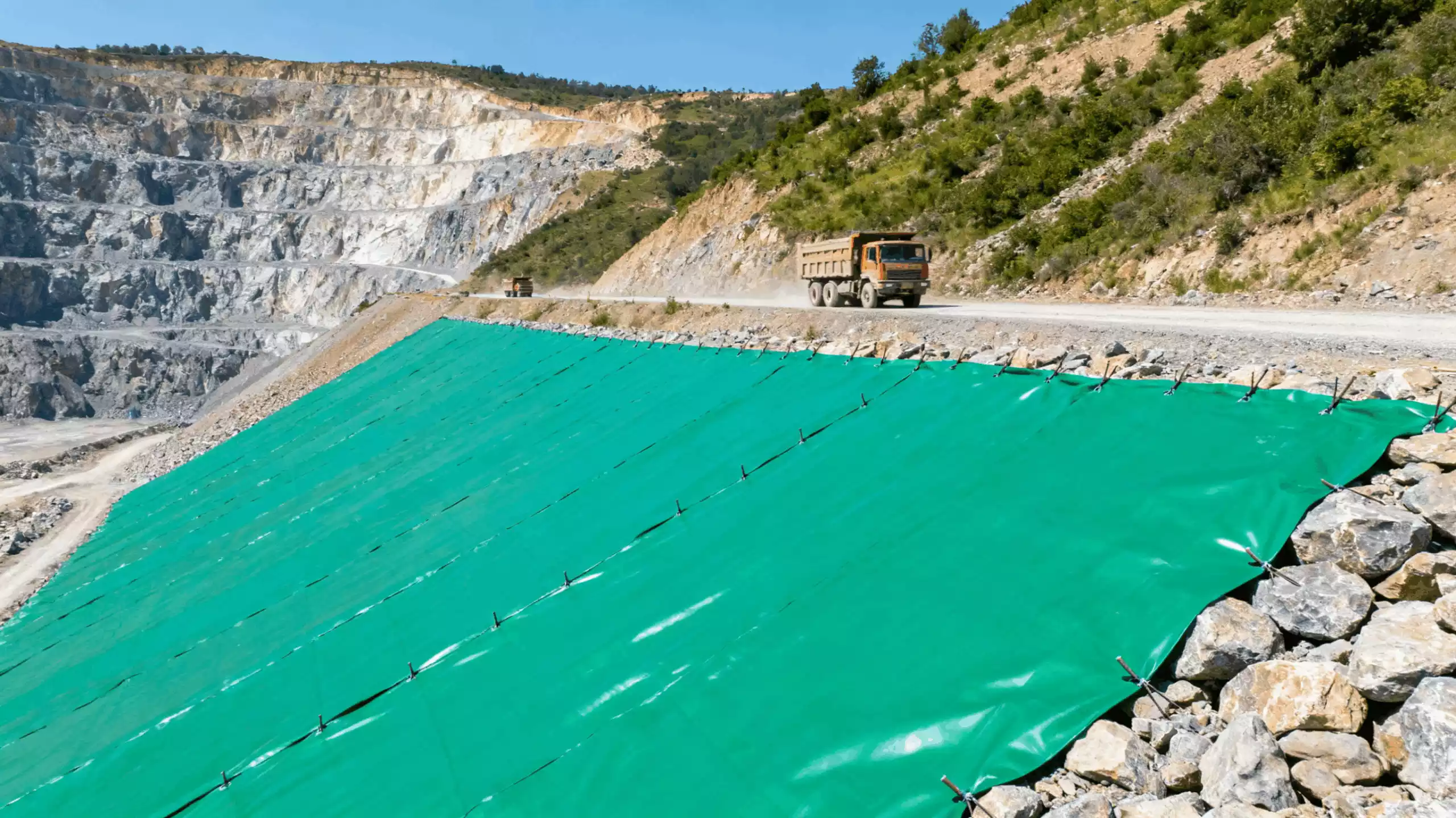 Geomembrane for mountainous areas